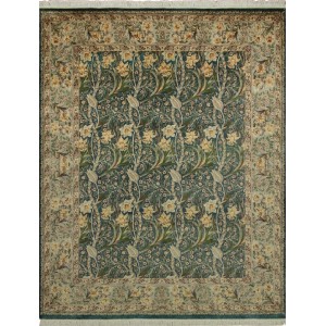 August Grove One-of-a-Kind Hobel Hand Knotted Wool Green Area Rug AGTG1911